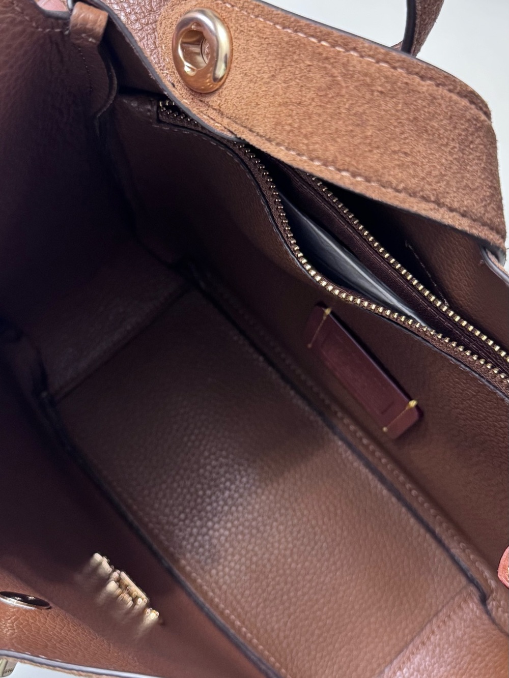 Coach Brown Suede Hadley Turnlock Hobo Bag - Picture 8 of 8